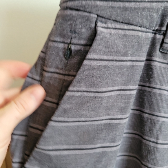 Hang ten board shorts black gray stripe pockets men's 40 - Picture 2 of 8